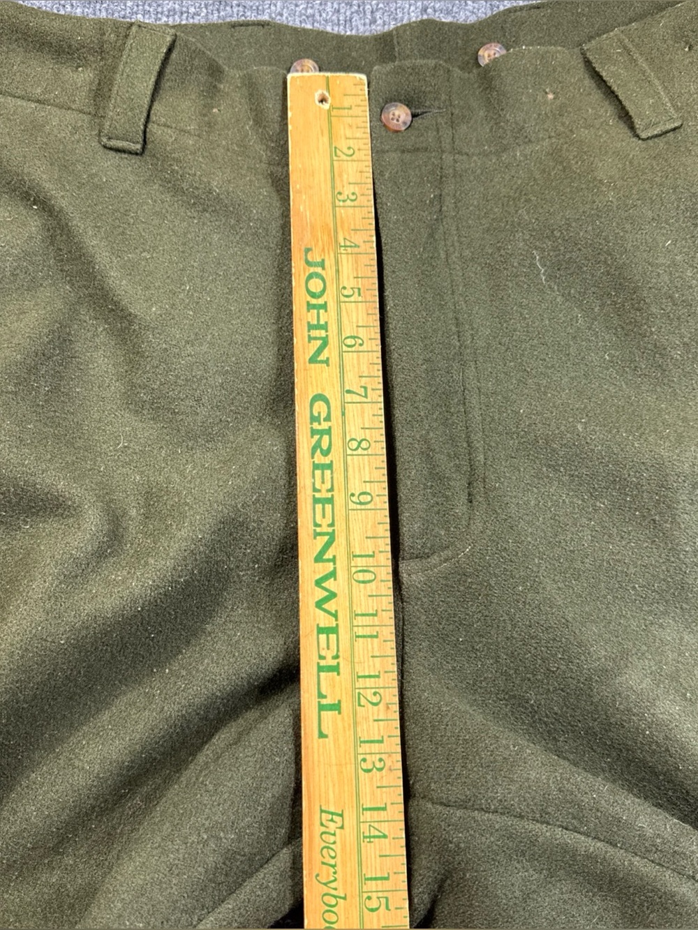 Vintage 90s Woolrich Wool Green Cargo Pants Size 40 Pockets Hunting - Picture 6 of 11